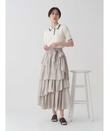 TONAL | リボン付ティアードフレアスカート(スカート)