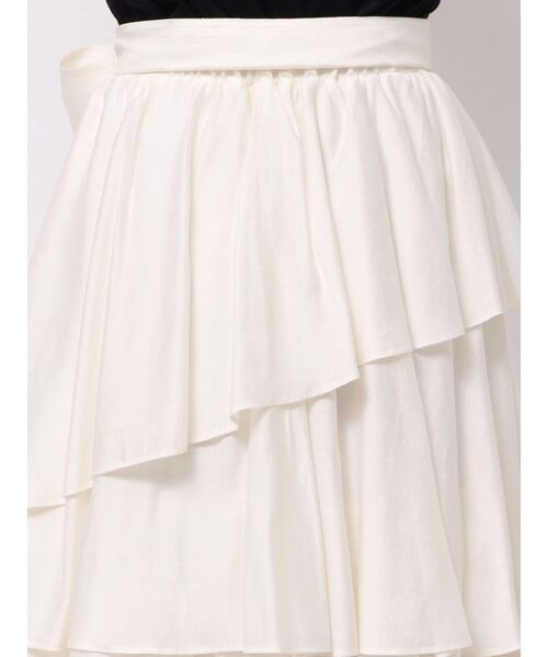 TONAL（トーナル）の「リボン付ティアードフレアスカート（スカート・レディース・ブルー/ベージュ/オフホワイト・MEDIUM）」の14枚目の写真