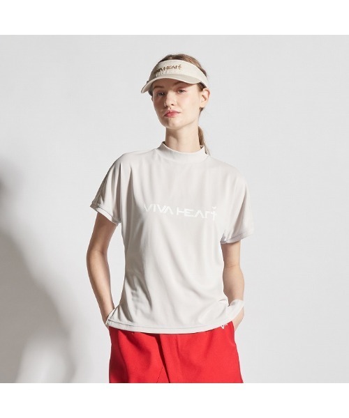 VIVA HEART(ビバハート)の「【VIVA HEART/GOLF】ハートバックダブルメッシュ半袖モックネック(シャツ/ブラウス・レディース・ブラック/ライトベージュ/ホワイト・40)」の1枚目の写真
