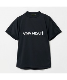 【VIVA HEART/GOLF】ハートバックダブルメッシュ半袖モックネック