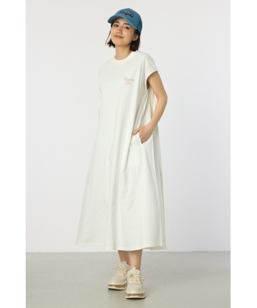 RODEO CROWNS WIDE BOWL（ロデオクラウンズワイドボウル）の「配色ステッチノースリーブワンピース（ワンピース・レディース・ライトカーキ/オレンジ/ブラック/オフホワイト・FREE）」の2枚目の写真