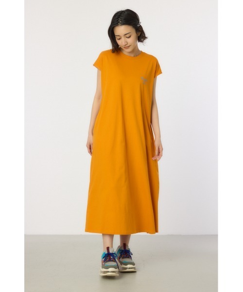 RODEO CROWNS WIDE BOWL（ロデオクラウンズワイドボウル）の「配色ステッチノースリーブワンピース（ワンピース・レディース・ライトカーキ/オレンジ/ブラック/オフホワイト・FREE）」の6枚目の写真