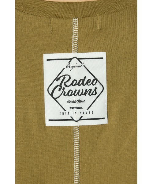 RODEO CROWNS WIDE BOWL（ロデオクラウンズワイドボウル）の「配色ステッチノースリーブワンピース（ワンピース・レディース・ライトカーキ/オレンジ/ブラック/オフホワイト・FREE）」の17枚目の写真