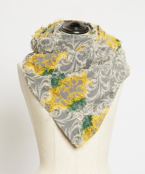 gomme（ゴム）の「ダマスクJQストール（ストール/ショール・レディース・チャコールグレー/ブラック・FREE）」の5枚目の写真