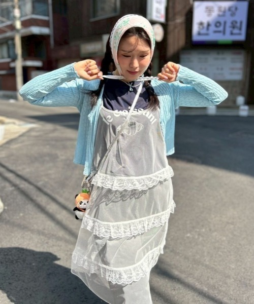 ipugo(イプゴ)の「ipugo/イプゴ レイヤードレースキャミワンピース 秋物 秋服 2026年秋冬(ワンピース・レディース・ブラック/ホワイト・FREE)」の15枚目の写真