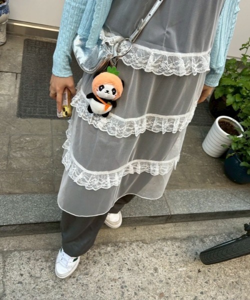 ipugo(イプゴ)の「ipugo/イプゴ レイヤードレースキャミワンピース 秋物 秋服 2026年秋冬(ワンピース・レディース・ブラック/ホワイト・FREE)」の17枚目の写真