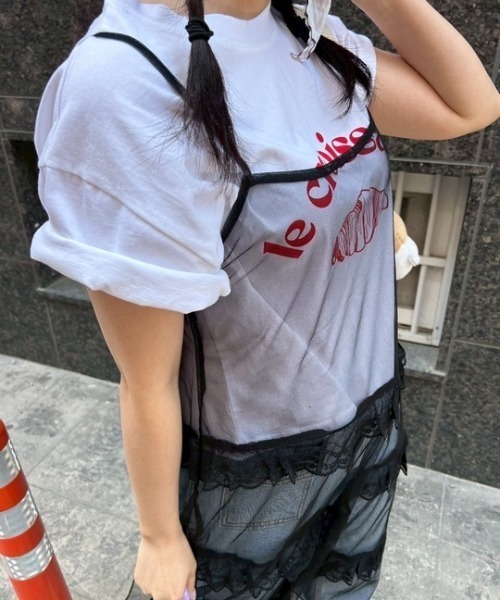 ipugo(イプゴ)の「ipugo/イプゴ レイヤードレースキャミワンピース 秋物 秋服 2026年秋冬(ワンピース・レディース・ブラック/ホワイト・FREE)」の10枚目の写真