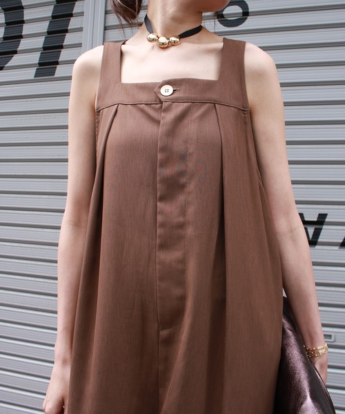 Scrap Book(スクラップブック)の「【CYAN TOKYO】バストタックワイドサロペット(サロペット/オーバーオール・レディース・ブラック/ブラウン・FREE)」の7枚目の写真