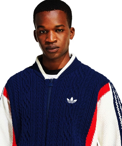 adidas（アディダス）の「adidas RETRO REMIX CARDIGAN / アディダス レトロ リミックス カーディガン（カーディガン/ボレロ・メンズ・インディゴブルー・S/M/L/XL/XXL）」の3枚目の写真
