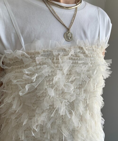 DouDou（ドゥドゥ）の「【WEB限定】ビスチェ＋Tシャツセット（Tシャツ/カットソー・レディース・ブラック/オフホワイト・FREE）」の15枚目の写真