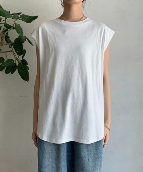 DouDou（ドゥドゥ）の「【WEB限定】ビスチェ＋Tシャツセット（Tシャツ/カットソー・レディース・ブラック/オフホワイト・FREE）」の19枚目の写真