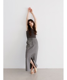 cut-out chino skirt