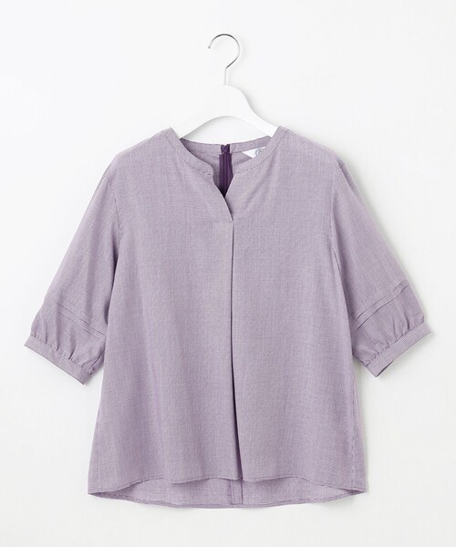 J.PRESS(ジェイプレス)の「【洗える】ウォッシャブルキュプラツイル キーネック ブラウス(シャツ/ブラウス・レディース・ネイビー系1/ホワイト系1/ブラック系3/パープル系3・9/11)」の14枚目の写真