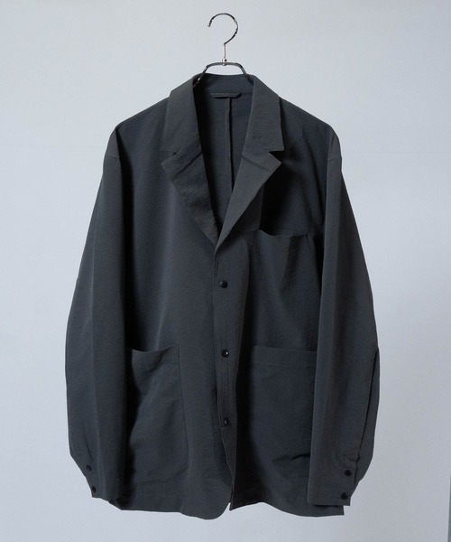 JOHN'S CLOSET(ジョンズクローゼット)の「【3】ポリサッカー 2WAYストレッチ オーバーサイズ 3B ジャケット 【セットアップ展開】(テーラードジャケット・メンズ・ブラウン/ブラック/グレー・MEDIUM/LARGE/X-LARGE)」の3枚目の写真