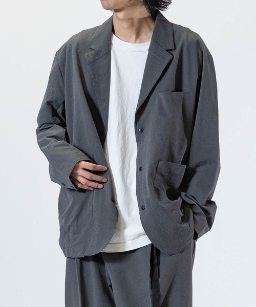 JOHN'S CLOSET(ジョンズクローゼット)の「【3】ポリサッカー 2WAYストレッチ オーバーサイズ 3B ジャケット 【セットアップ展開】(テーラードジャケット・メンズ・ブラウン/ブラック/グレー・MEDIUM/LARGE/X-LARGE)」の10枚目の写真