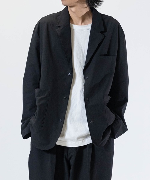 3】ポリサッカー 2WAYストレッチ オーバーサイズ 3B ジャケット