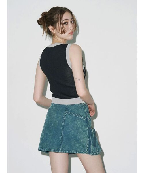 EVRIS（エヴリス）の「ヴィンテージライクカーゴミニスカート（スカート・レディース・ブルー/ベージュ・SMALL/MEDIUM）」の7枚目の写真