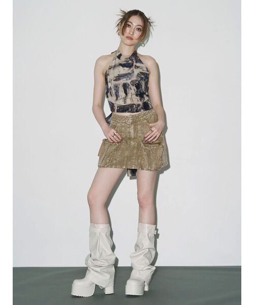 EVRIS（エヴリス）の「ヴィンテージライクカーゴミニスカート（スカート・レディース・ブルー/ベージュ・SMALL/MEDIUM）」の15枚目の写真