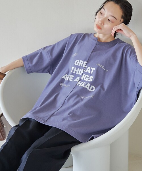 PENNEYS(ぺニーズ)の「PENNEYS別注 リメイクBIG-Tシャツ(Tシャツ/カットソー・レディース・オフホワイト/ダークグレー/ロイヤルブルー・FREE)」の2枚目の写真