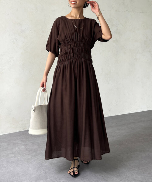 Chez toi（シェトワ）の「ウエストシャーリングワンピース（ワンピース・レディース・ホワイト/ブラウン/グリーン・FREE）」の3枚目の写真