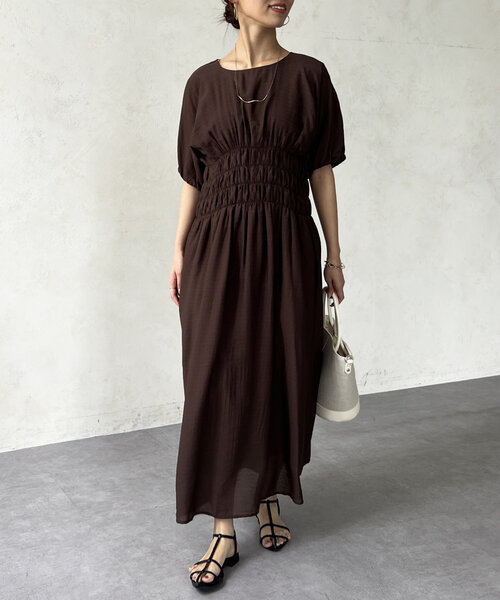 Chez toi（シェトワ）の「ウエストシャーリングワンピース（ワンピース・レディース・ホワイト/ブラウン/グリーン・FREE）」の18枚目の写真