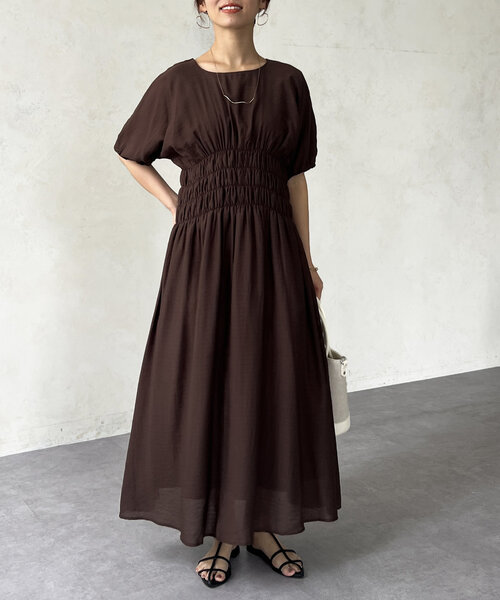 Chez toi（シェトワ）の「ウエストシャーリングワンピース（ワンピース・レディース・ホワイト/ブラウン/グリーン・FREE）」の16枚目の写真