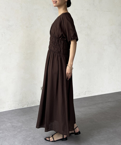 Chez toi（シェトワ）の「ウエストシャーリングワンピース（ワンピース・レディース・ホワイト/ブラウン/グリーン・FREE）」の13枚目の写真