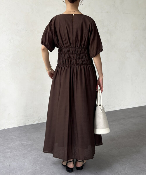 Chez toi（シェトワ）の「ウエストシャーリングワンピース（ワンピース・レディース・ホワイト/ブラウン/グリーン・FREE）」の11枚目の写真