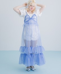 monepine（モネピネ）の「gingham check cami dress/ギンガムチェックキャミワンピース（ワンピース）」