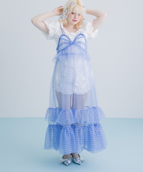 gingham check cami dress/ギンガムチェックキャミワンピース