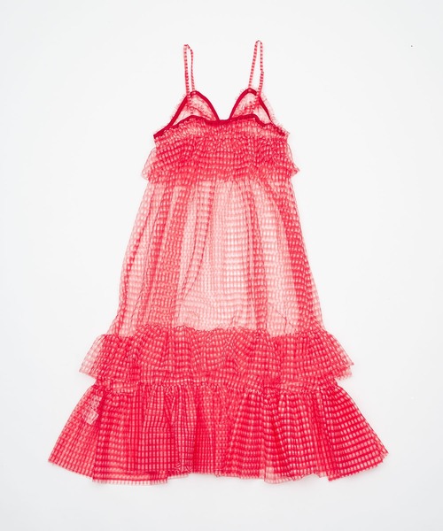 monepine(モネピネ)の「gingham check cami dress/ギンガムチェックキャミワンピース(ワンピース・レディース・ライトブルー/レッド・1/2)」の14枚目の写真