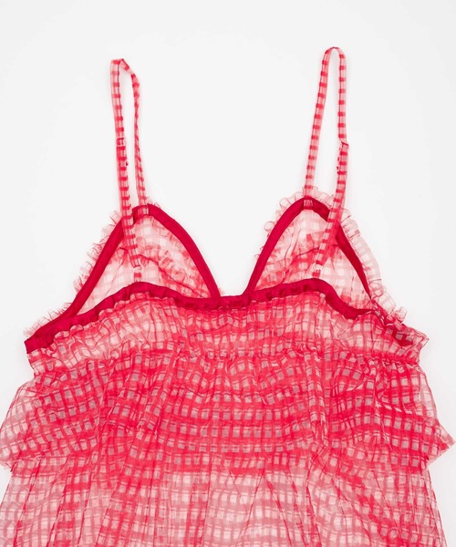 monepine(モネピネ)の「gingham check cami dress/ギンガムチェックキャミワンピース(ワンピース・レディース・ライトブルー/レッド・1/2)」の16枚目の写真