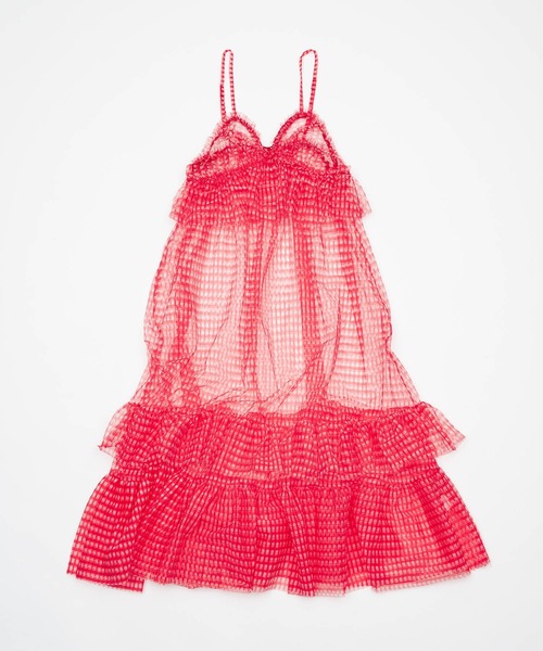 monepine(モネピネ)の「gingham check cami dress/ギンガムチェックキャミワンピース(ワンピース・レディース・ライトブルー/レッド・1/2)」の13枚目の写真