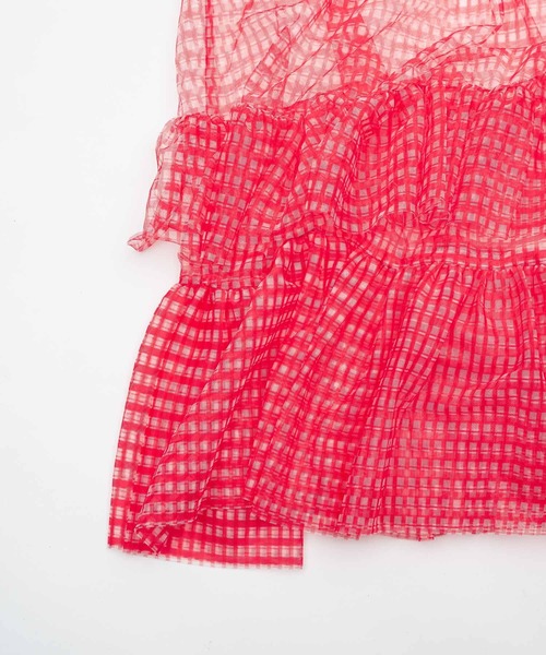 monepine(モネピネ)の「gingham check cami dress/ギンガムチェックキャミワンピース(ワンピース・レディース・ライトブルー/レッド・1/2)」の18枚目の写真