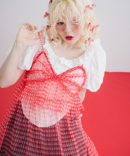 gingham check cami dress/ギンガムチェックキャミワンピース