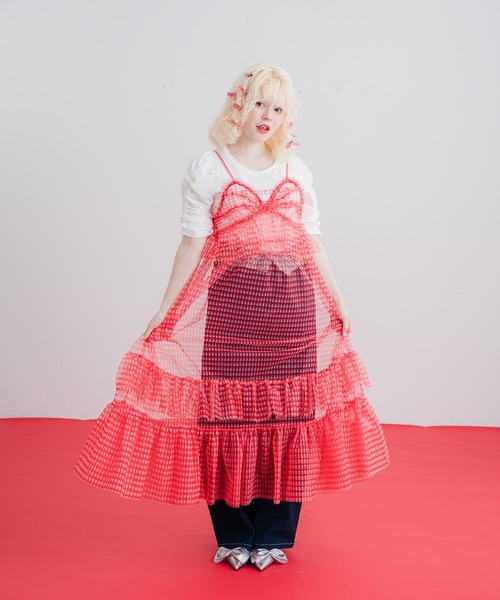 gingham check cami dress/ギンガムチェックキャミワンピース