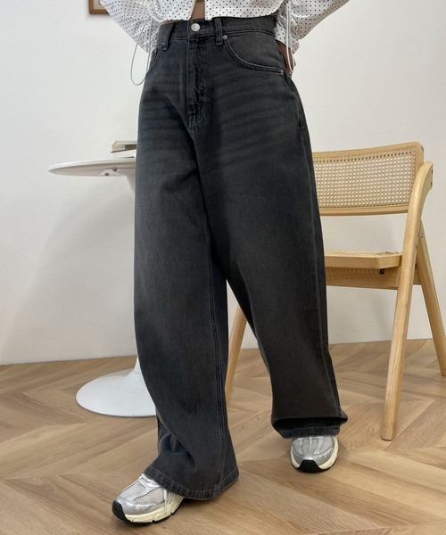 WEGO(ウィゴー)の「WEGO/サマーデニムルーズワイドパンツ(デニムパンツ・レディース・コバルトブルー/ライトインディゴブルー/ブラック系2・SMALL/MEDIUM)」の11枚目の写真