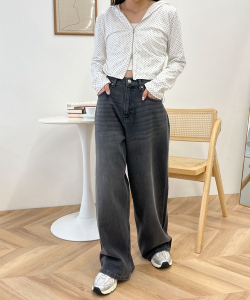 WEGO(ウィゴー)の「WEGO/サマーデニムルーズワイドパンツ(デニムパンツ・レディース・コバルトブルー/ライトインディゴブルー/ブラック系2・SMALL/MEDIUM)」の14枚目の写真