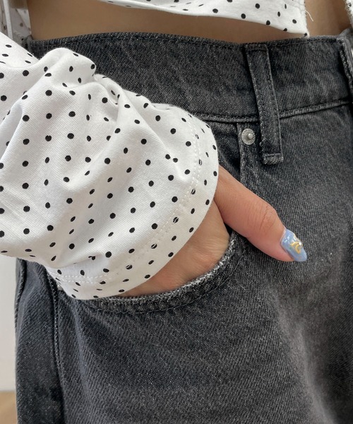 WEGO(ウィゴー)の「WEGO/サマーデニムルーズワイドパンツ(デニムパンツ・レディース・コバルトブルー/ライトインディゴブルー/ブラック系2・SMALL/MEDIUM)」の8枚目の写真