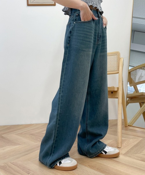 WEGO(ウィゴー)の「WEGO/サマーデニムルーズワイドパンツ(デニムパンツ・レディース・コバルトブルー/ライトインディゴブルー/ブラック系2・SMALL/MEDIUM)」の20枚目の写真