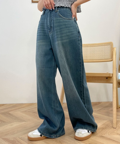 WEGO(ウィゴー)の「WEGO/サマーデニムルーズワイドパンツ(デニムパンツ・レディース・コバルトブルー/ライトインディゴブルー/ブラック系2・SMALL/MEDIUM)」の21枚目の写真
