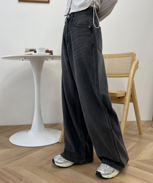 WEGO(ウィゴー)の「WEGO/サマーデニムルーズワイドパンツ(デニムパンツ・レディース・コバルトブルー/ライトインディゴブルー/ブラック系2・SMALL/MEDIUM)」の13枚目の写真
