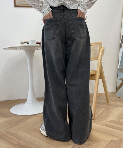 WEGO(ウィゴー)の「WEGO/サマーデニムルーズワイドパンツ(デニムパンツ・レディース・コバルトブルー/ライトインディゴブルー/ブラック系2・SMALL/MEDIUM)」の12枚目の写真