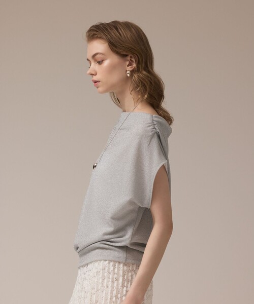 Diagram(ダイアグラム)の「ラメドレープカットトップ(Tシャツ/カットソー・レディース・ブラック/シルバー/ピンク・36)」の5枚目の写真