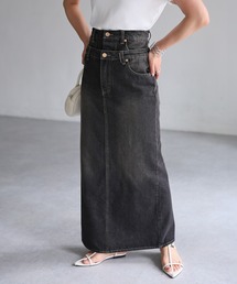 Riberry | ダブルウエストデニムロングスカート(デニムスカート)