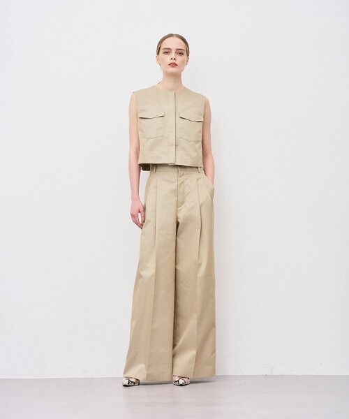 チノギャバジン ワイドトラウザー（その他パンツ）｜uncrave