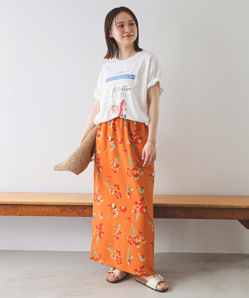 SLOBE IENA（スローブイエナ）の「USAコットンロゴプリントTEE（Tシャツ/カットソー・レディース・ホワイト/チャコールグレー・FREE）」の7枚目の写真