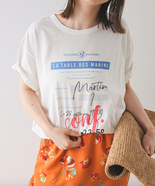 ⭐2025春夏⭐【新品タグ付】スローブイエナ▫USA コットンロゴプリントTEE セール】USAコットンロゴプリントTEE（Tシャツ/カットソー