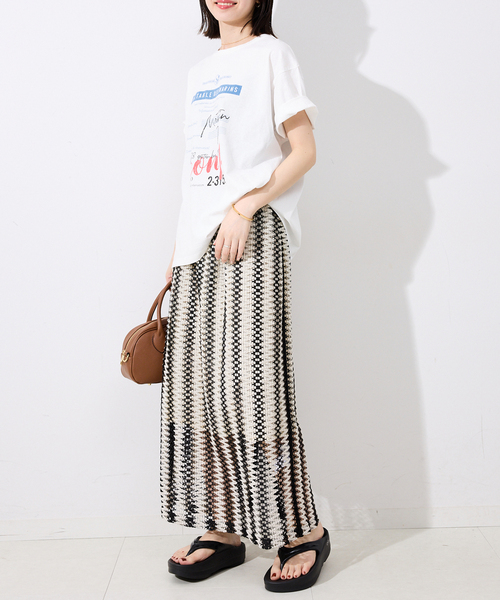 SLOBE IENA（スローブイエナ）の「USAコットンロゴプリントTEE（Tシャツ/カットソー・レディース・ホワイト/チャコールグレー・FREE）」の13枚目の写真
