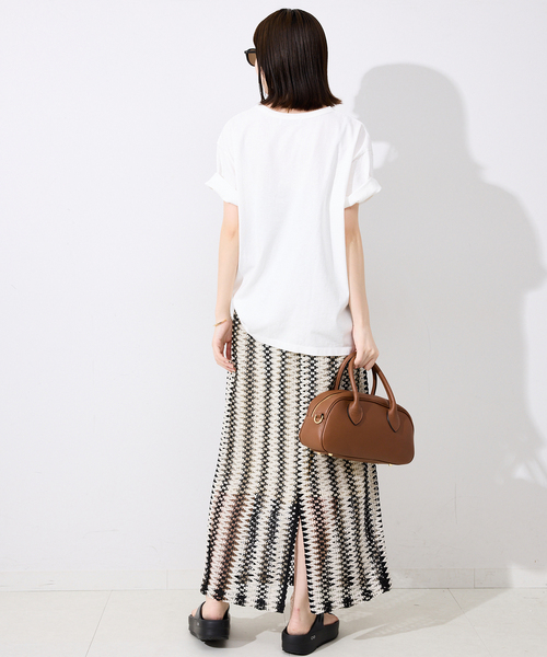 SLOBE IENA（スローブイエナ）の「USAコットンロゴプリントTEE（Tシャツ/カットソー・レディース・ホワイト/チャコールグレー・FREE）」の14枚目の写真